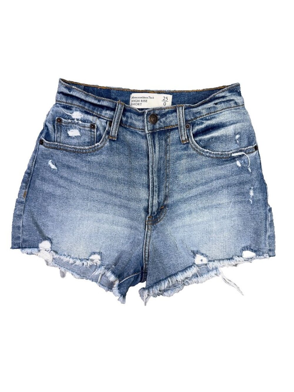 Abercrombie Cutoff Shorts Womens 25/0 High Rise Curve Love Mom Distressed Denim